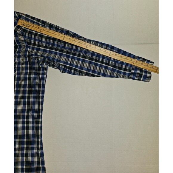 Wrangler Western Shirts Pearl Snap Plaid Blue Checked Button Shirt Men's Size XL - Picture 8 of 8